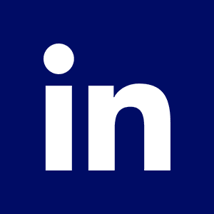 A blue background with the linkedin logo in white.